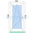 60x120cm, bukó-nyíló, balos, kétrétegű üvegezésű, fehér Active műanyag ablak
