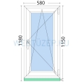 60x120cm, bukó-nyíló, jobbos, kétrétegű üvegezésű, fehér Active műanyag ablak