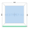 90x90cm, fix, kétrétegű üvegezésű, fehér Active műanyag ablak