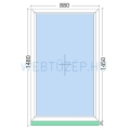90x150cm, fix, kétrétegű üvegezésű, fehér Active műanyag ablak