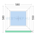 60x60cm, fix, háromrétegű üvegezésű, fehér Active Plus Therm műanyag ablak